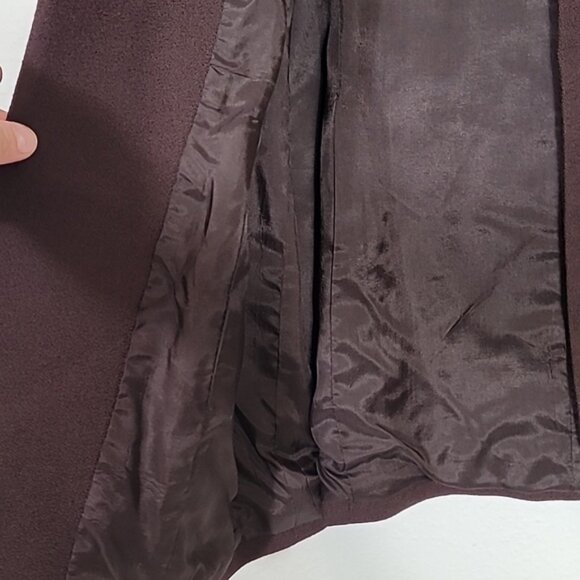 Vintage Kasper Women 100% Wool Jacket Coat Size 10/M Brown Button Up Old Money - Picture 8 of 14